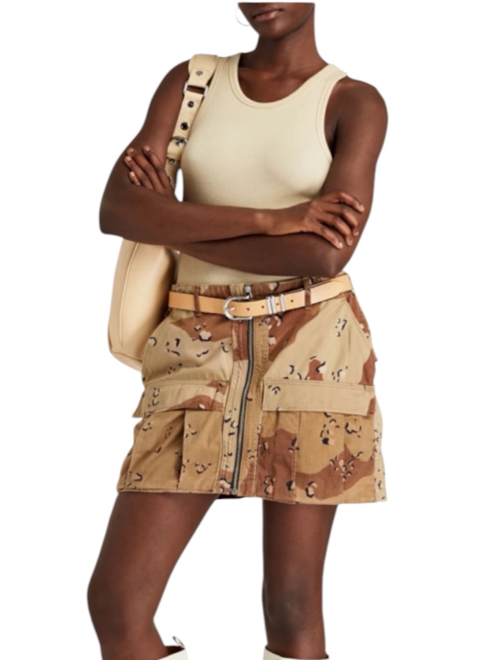 NWT RE/DONE Upcycle Cargo Skirt in Desert Camo Size Small